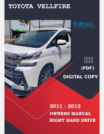 toyota vellfire 2011-2012 owners manual in english